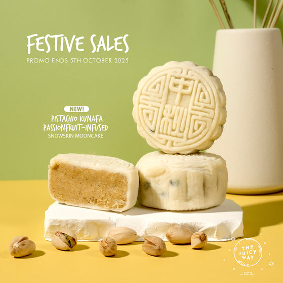 FESTIVE SALES 40+% OFF — Pistachio Kunafa Passionfruit-infused Snowskin Mooncake Set