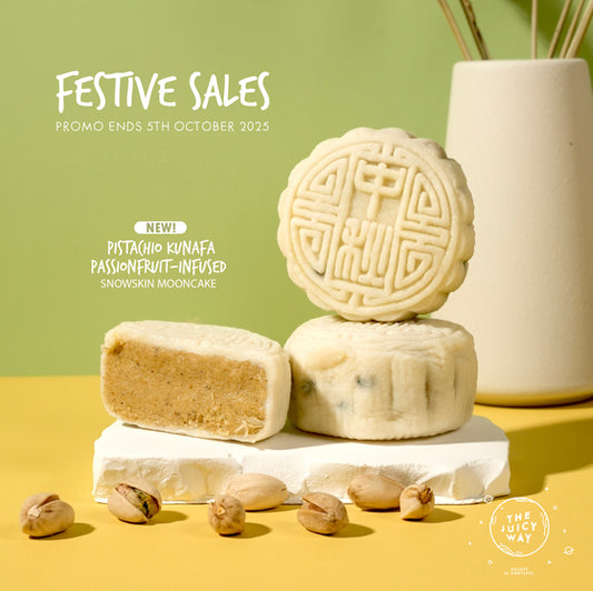 FESTIVE SALES 40+% OFF — Pistachio Kunafa Passionfruit-infused Snowskin Mooncake Set