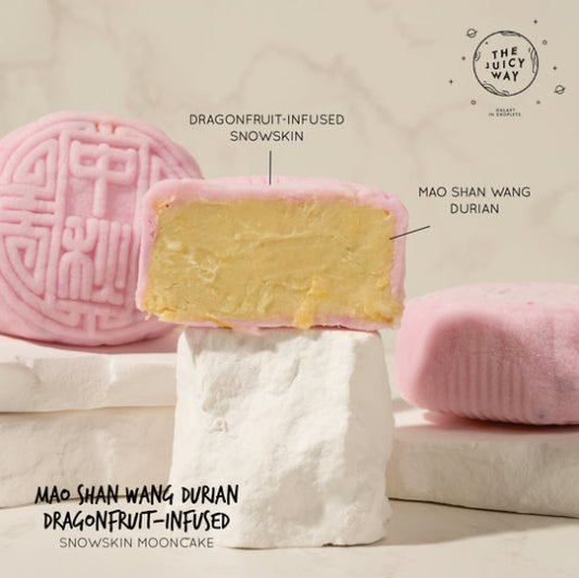 FESTIVE SALES 40+% OFF — Mao Shan Wang Durian Dragonfruit-infused Snowskin Mooncake Set